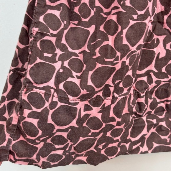 VTG Y2K Babydoll Tank Top L Chocolate Brown Ombre Smocked Lace Boho Print 90s - Picture 8 of 11